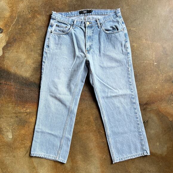 Berkley Jensen Men's Denim Jeans Perfectly Worn In Cropped 34x29 - Picture 1 of 8